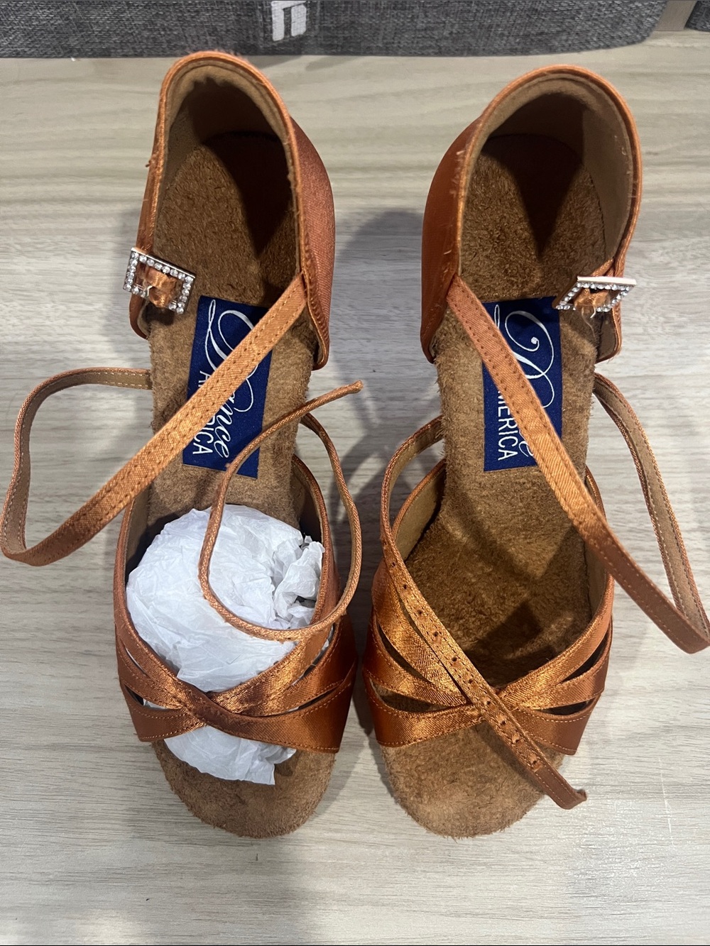 Dance America Copper Satin Ballroom Latin Dance Shoes - Copper